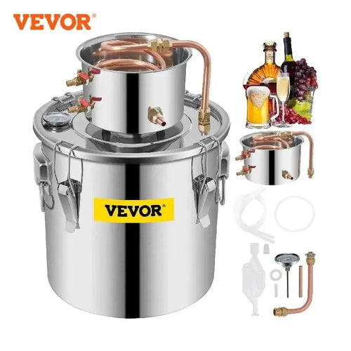 Destilador casero en acero inoxidable 12L (3 Gal) para alcohol o aceite