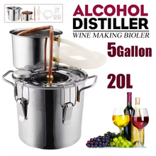 Cargar imagen en el visor de la galería, Destilador casero en acero inoxidable 10L o 20L (2.5 o 5 Galones) para alcohol o aceite