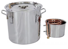 Cargar imagen en el visor de la galería, Destilador casero en acero inoxidable 10L o 20L (2.5 o 5 Galones) para alcohol o aceite